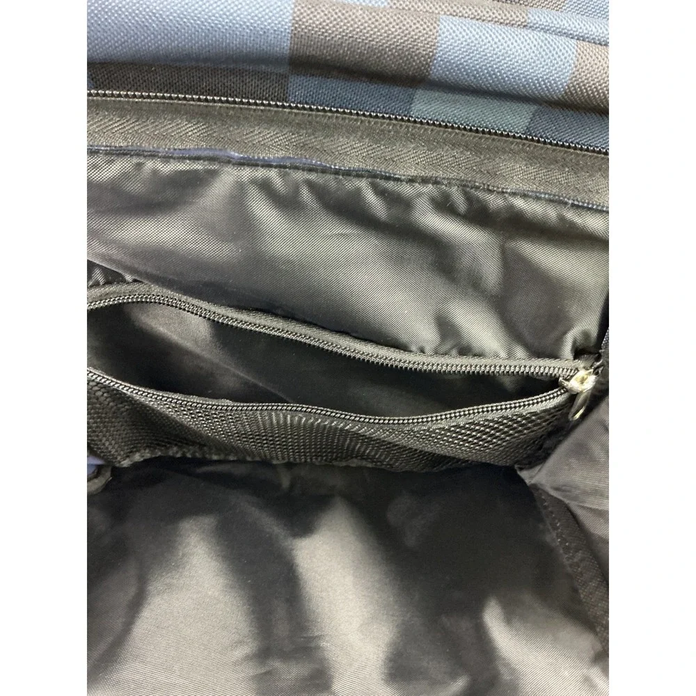 Eastsport Crossbody Bag Messenger Shoulder Bookbag‎ Checkered Pattern Blue Black